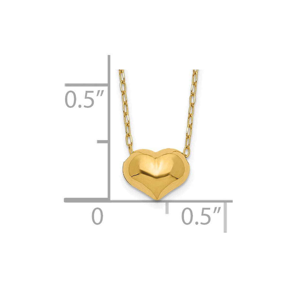 14K Yellow Gold Madi K Small Hollow Heart W/ Chain And 1In Ext. Necklace