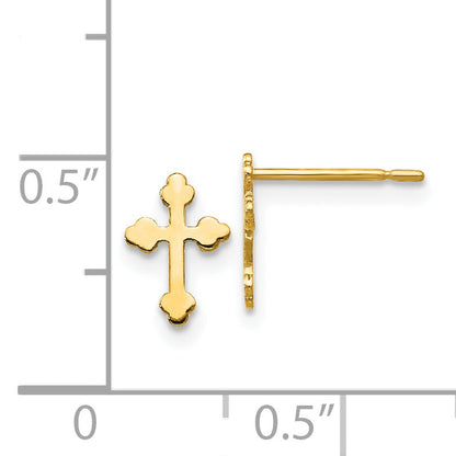 14K Yellow Gold Madi K Children'S Cross Post Earrings