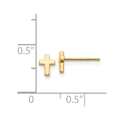 14K Yellow Gold Madi K Children'S Cross Post Earrings