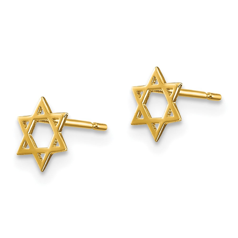 14K Yellow Gold Madi K Children'S Star Of David Post Earrings