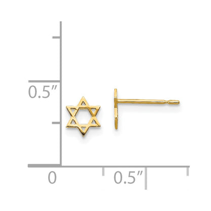 14K Yellow Gold Madi K Children'S Star Of David Post Earrings