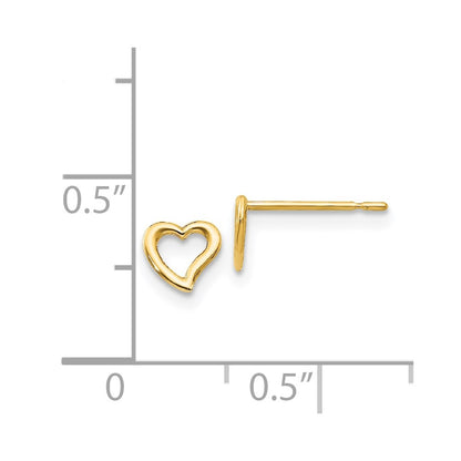 14K Yellow Gold Madi K Children'S Heart Post Earrings