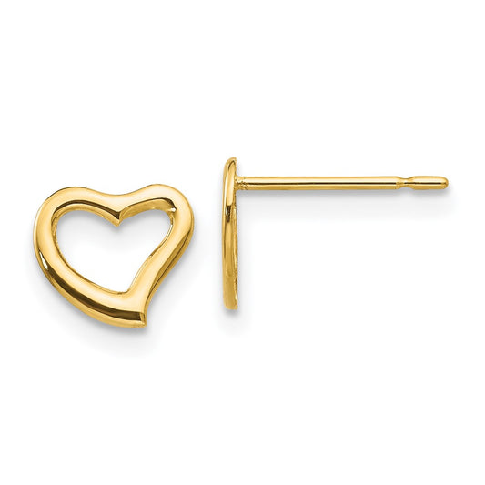 14K Yellow Gold Madi K Children'S Heart Post Earrings