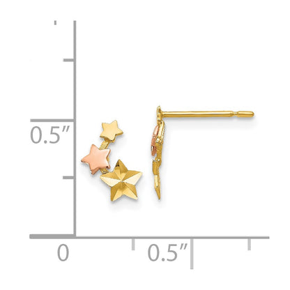 14K Two Tone Yellow & Rose Gold Madi K D/C Children'S Star Post Earrings