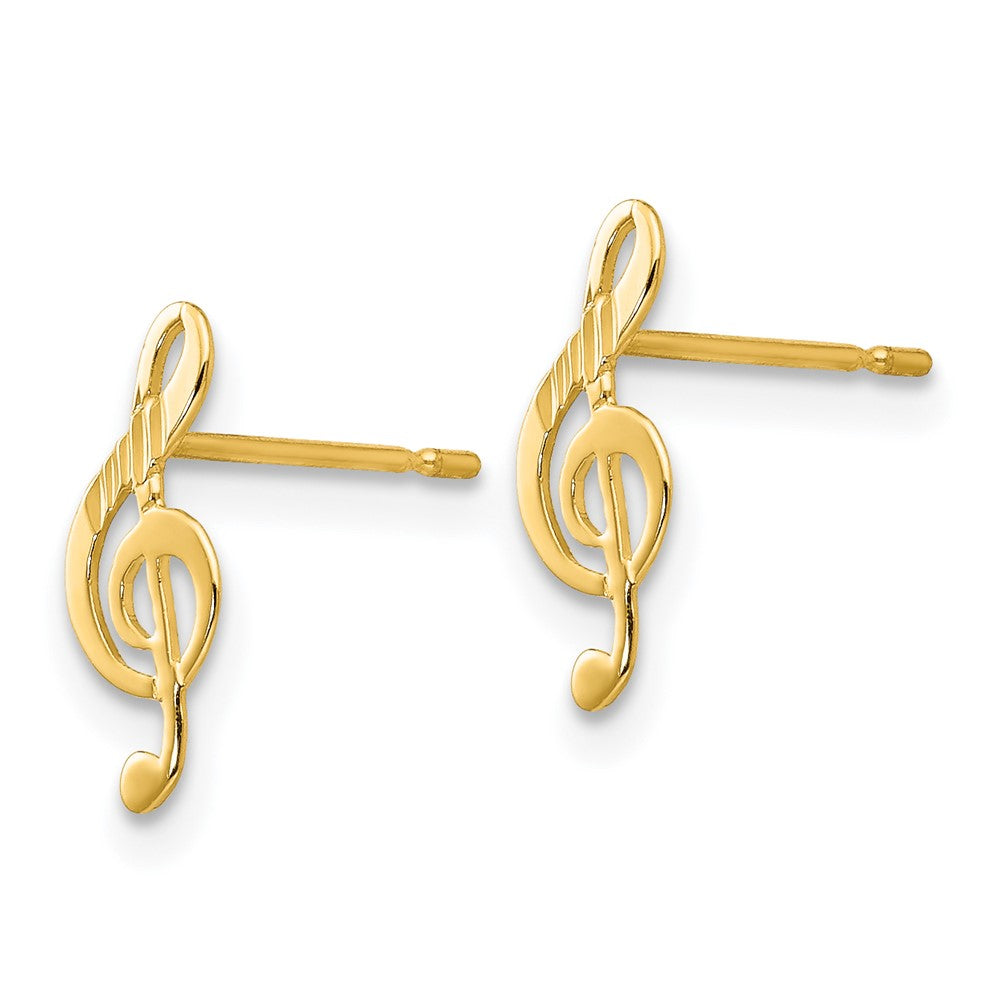 14K Yellow Gold Madi K D/C Music Note Post Earrings