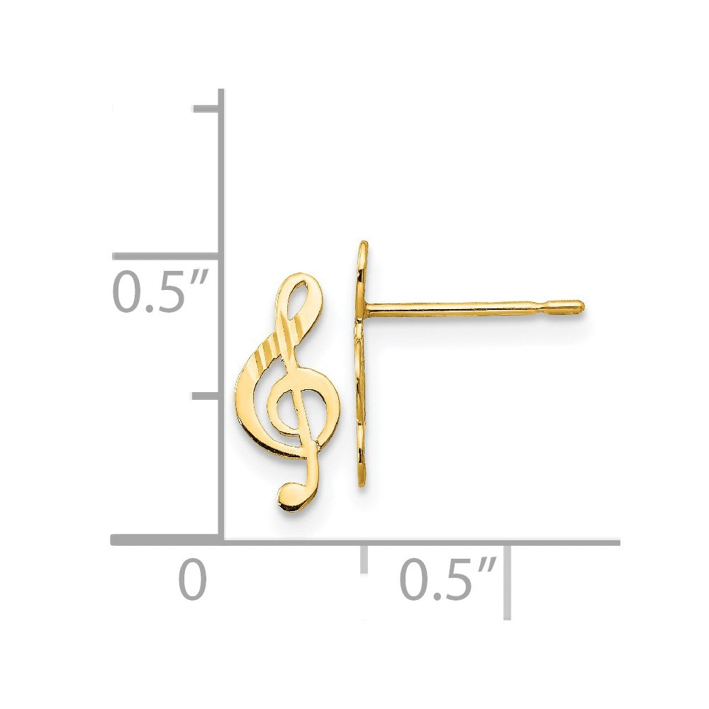 14K Yellow Gold Madi K D/C Music Note Post Earrings