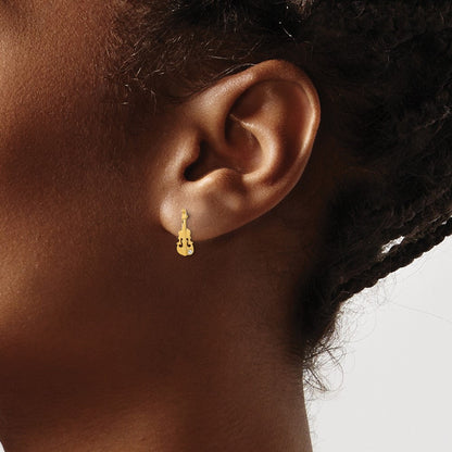 14K Yellow Gold Madi K Cz Children'S Violin Post Earrings