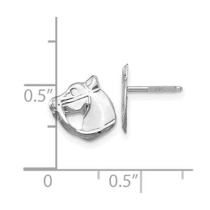 14K White Gold 14Kw Madi K Screwback Horse Post Earrings