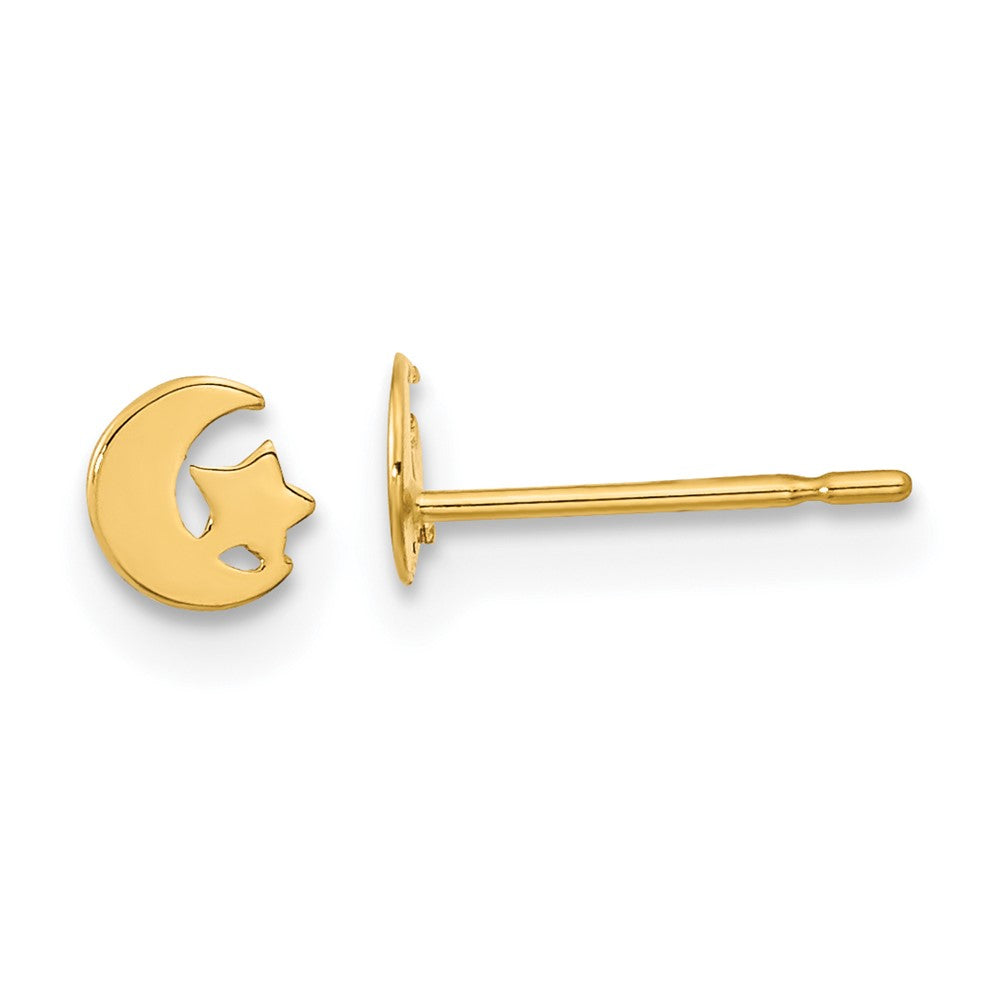 14K Yellow Gold Madi K Kids Star And Moon Post Earrings
