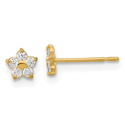 14K Yellow Gold Madi K Kids Cz Star Post Earrings