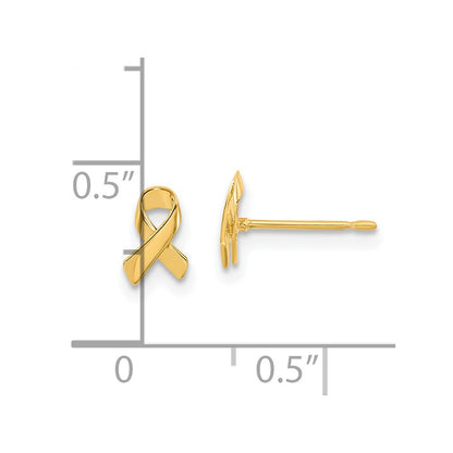 14K Yellow Gold Madi K Awareness Ribbon Post Earrings