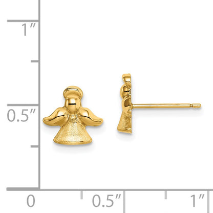 14K Yellow Gold Madi K Satin & Polished Angel Post Earrings