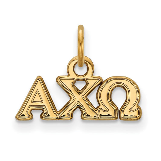 Gold Plated Sterling Silver Logoart Alpha Chi Omega Sorority Greek Letters Extra Small Pendant