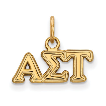 Gold Plated Sterling Silver Logoart Alpha Sigma Tau Sorority Greek Letters Extra Small Pendant