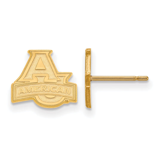Gold Plated Sterling Silver Logoart American University Extra Small Post Earrings