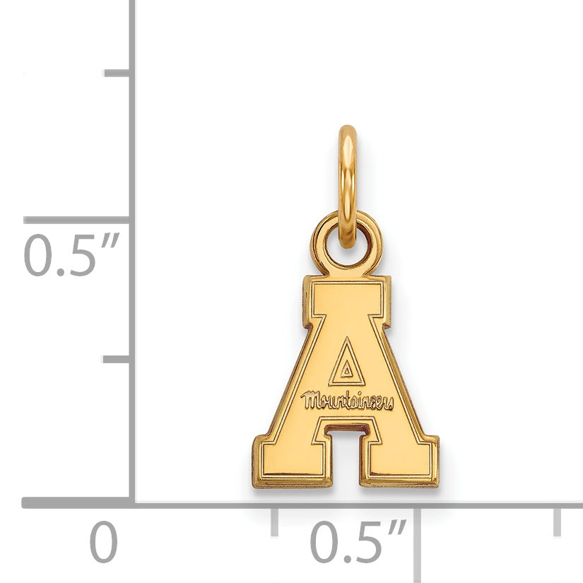 Gold Plated Sterling Silver Logoart Appalachian State University Extra Small Pendant