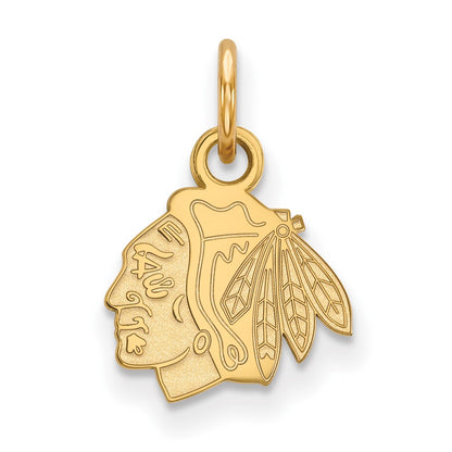 14K Yellow Gold Nhl Logoart Chicago Blackhawks Extra Small Pendant