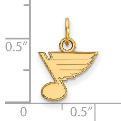 Gold Plated Sterling Silver Nhl Logoart St. Louis Blues Extra Small Pendant