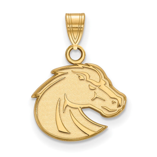 Gold Plated Sterling Silver Logoart Boise State University Bronco Small Pendant