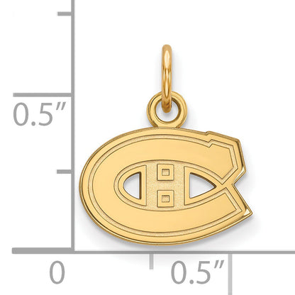 Gold Plated Sterling Silver Nhl Logoart Montreal Canadiens Extra Small Pendant