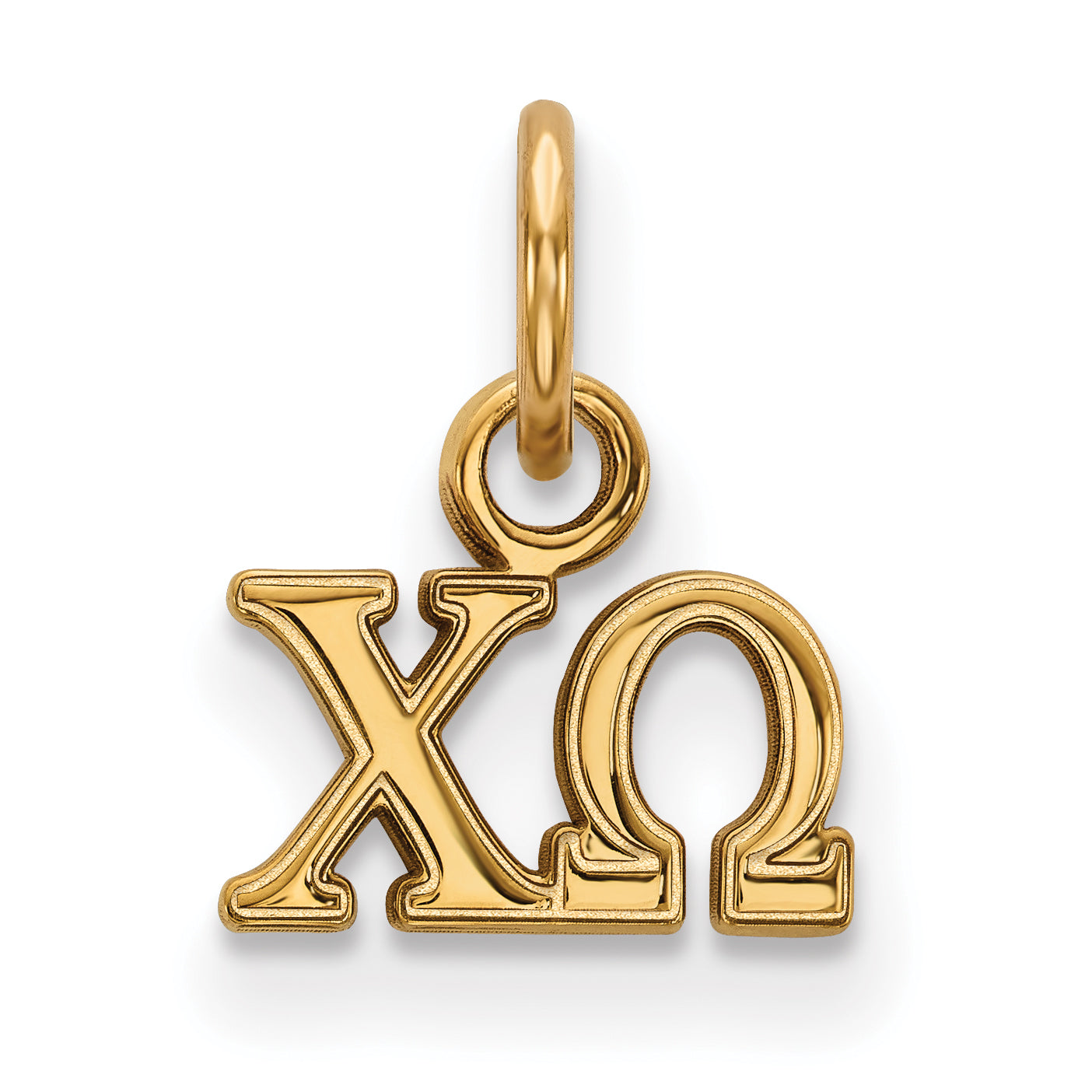 Gold Plated Sterling Silver Logoart Chi Omega Sorority Greek Letters Extra Small Pendant