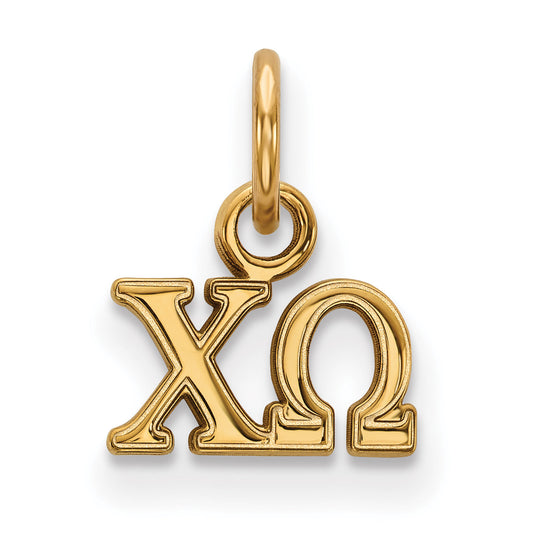 Gold Plated Sterling Silver Logoart Chi Omega Sorority Greek Letters Extra Small Pendant