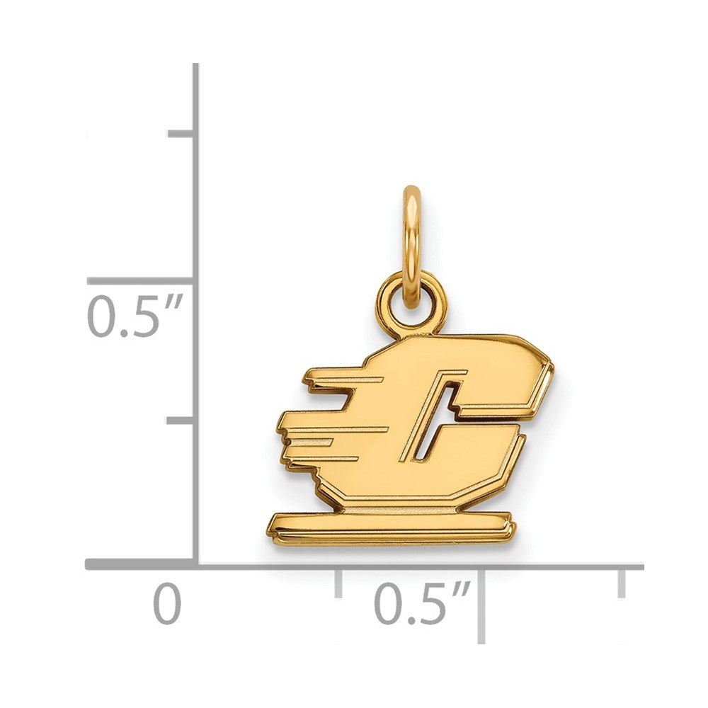 14K Yellow Gold Logoart Central Michigan University Letter C Extra Small Pendant