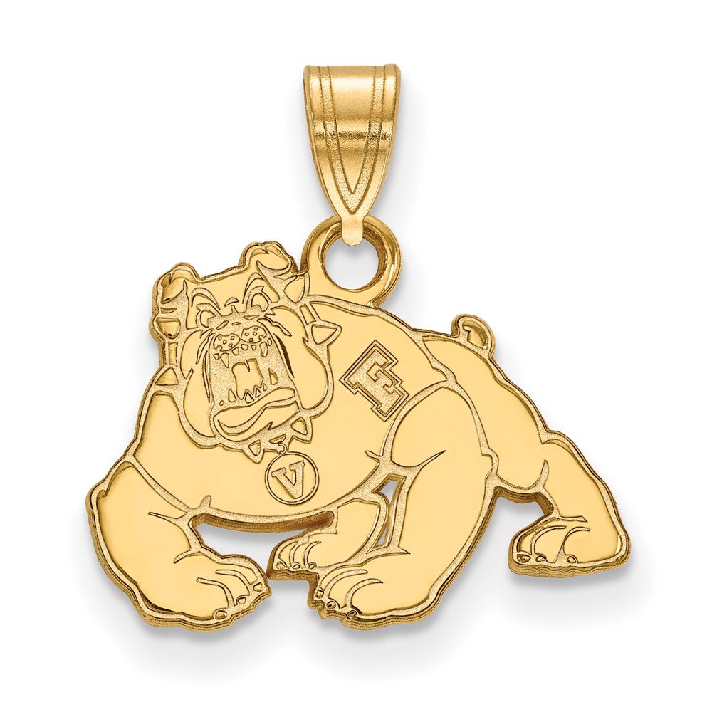 10K Yellow Gold Logoart California State University Fresno Bulldog Small Pendant