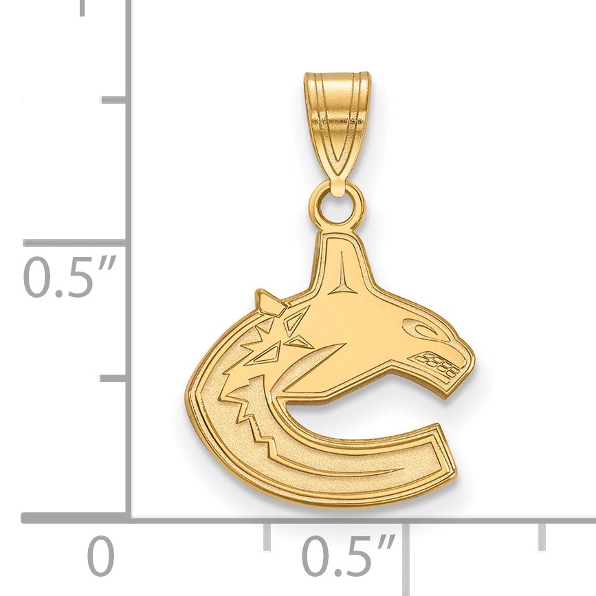 Gold Plated Sterling Silver Nhl Logoart Vancouver Canucks Small Pendant