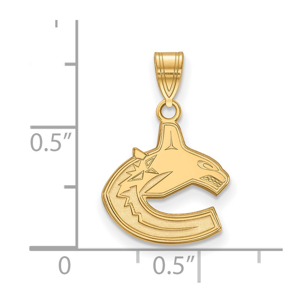 10K Yellow Gold Nhl Logoart Vancouver Canucks Small Pendant