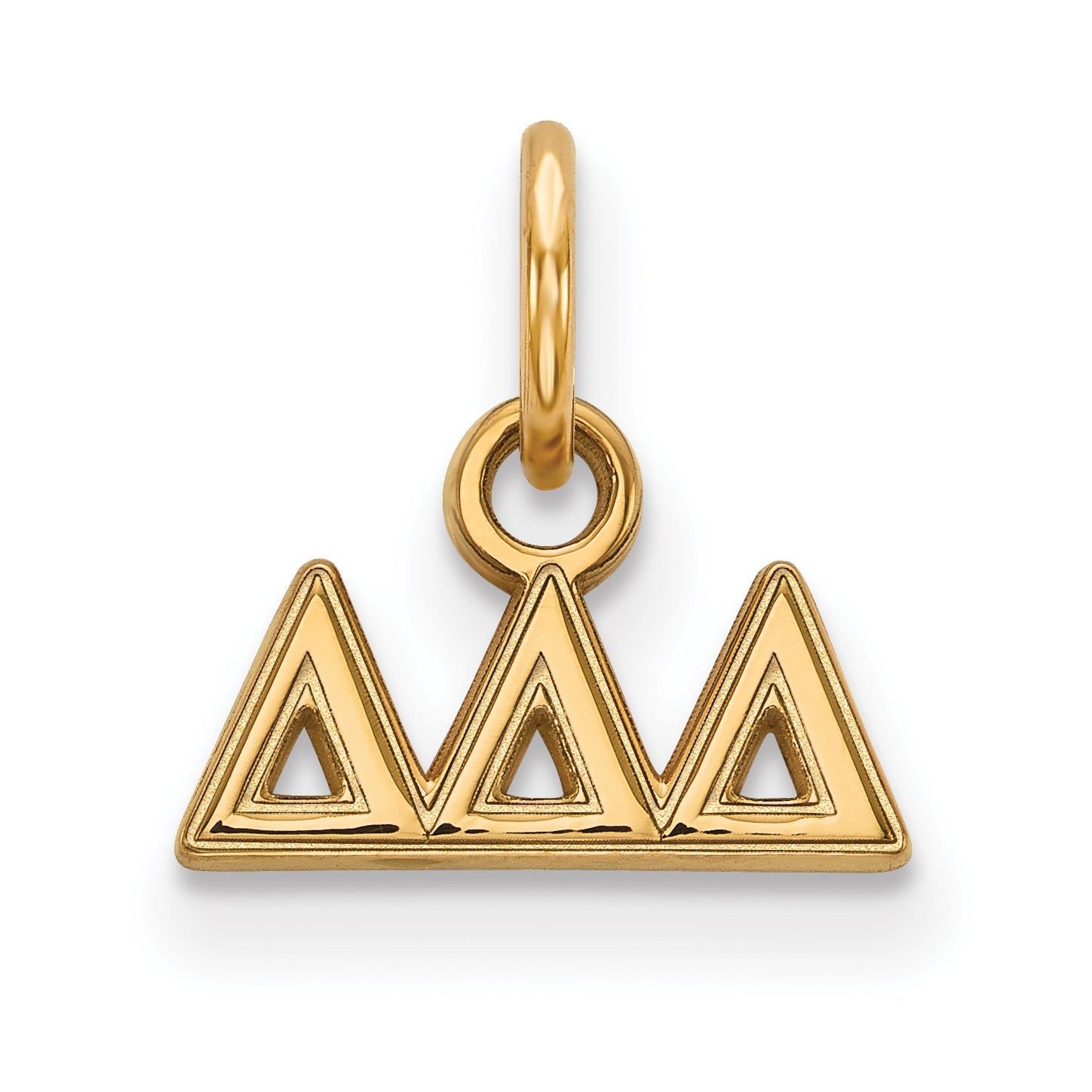 Gold Plated Sterling Silver Logoart Delta Sorority Greek Letters Extra Small Pendant
