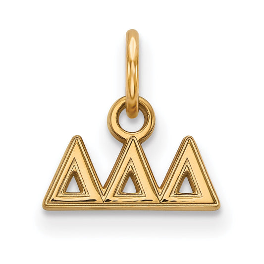 Gold Plated Sterling Silver Logoart Delta Sorority Greek Letters Extra Small Pendant