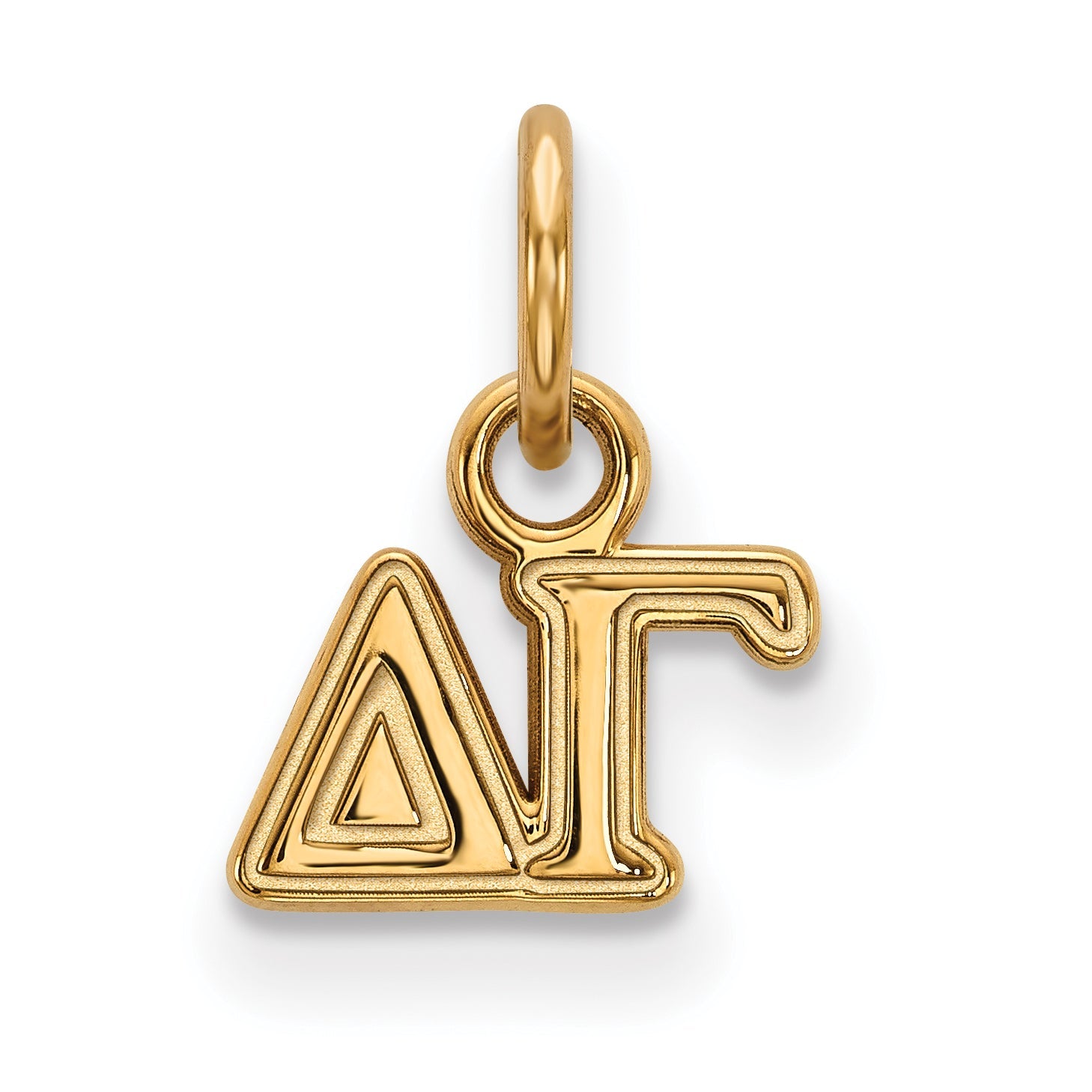 Gold Plated Sterling Silver Logoart Delta Gamma Sorority Greek Letters Extra Small Pendant