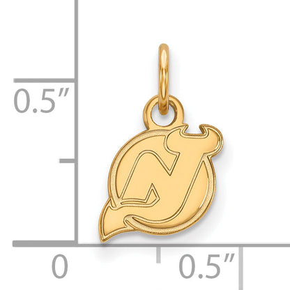 Gold Plated Sterling Silver Nhl Logoart New Jersey Devils Extra Small Pendant