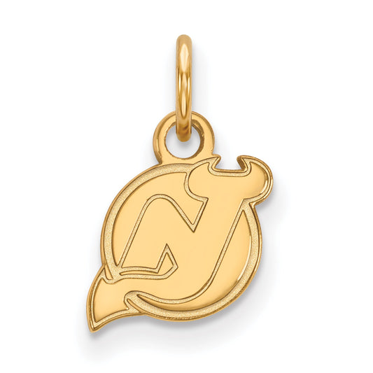 Gold Plated Sterling Silver Nhl Logoart New Jersey Devils Extra Small Pendant