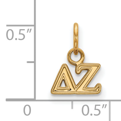 Gold Plated Sterling Silver Logoart Delta Zeta Sorority Greek Letters Extra Small Pendant