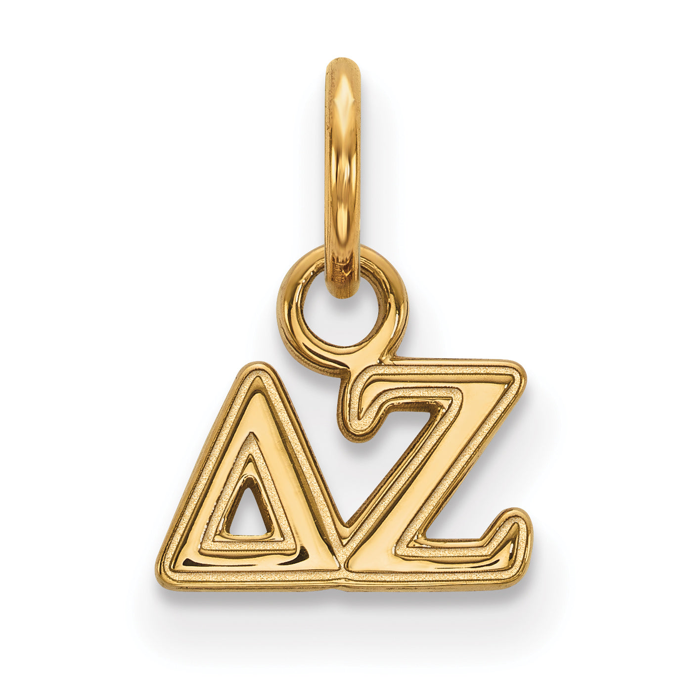 Gold Plated Sterling Silver Logoart Delta Zeta Sorority Greek Letters Extra Small Pendant