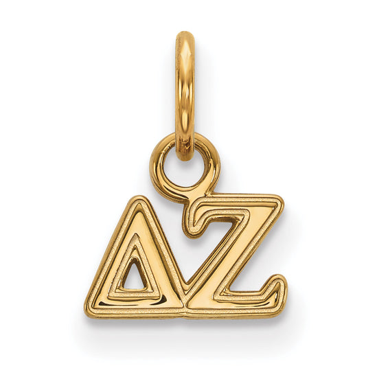 Gold Plated Sterling Silver Logoart Delta Zeta Sorority Greek Letters Extra Small Pendant