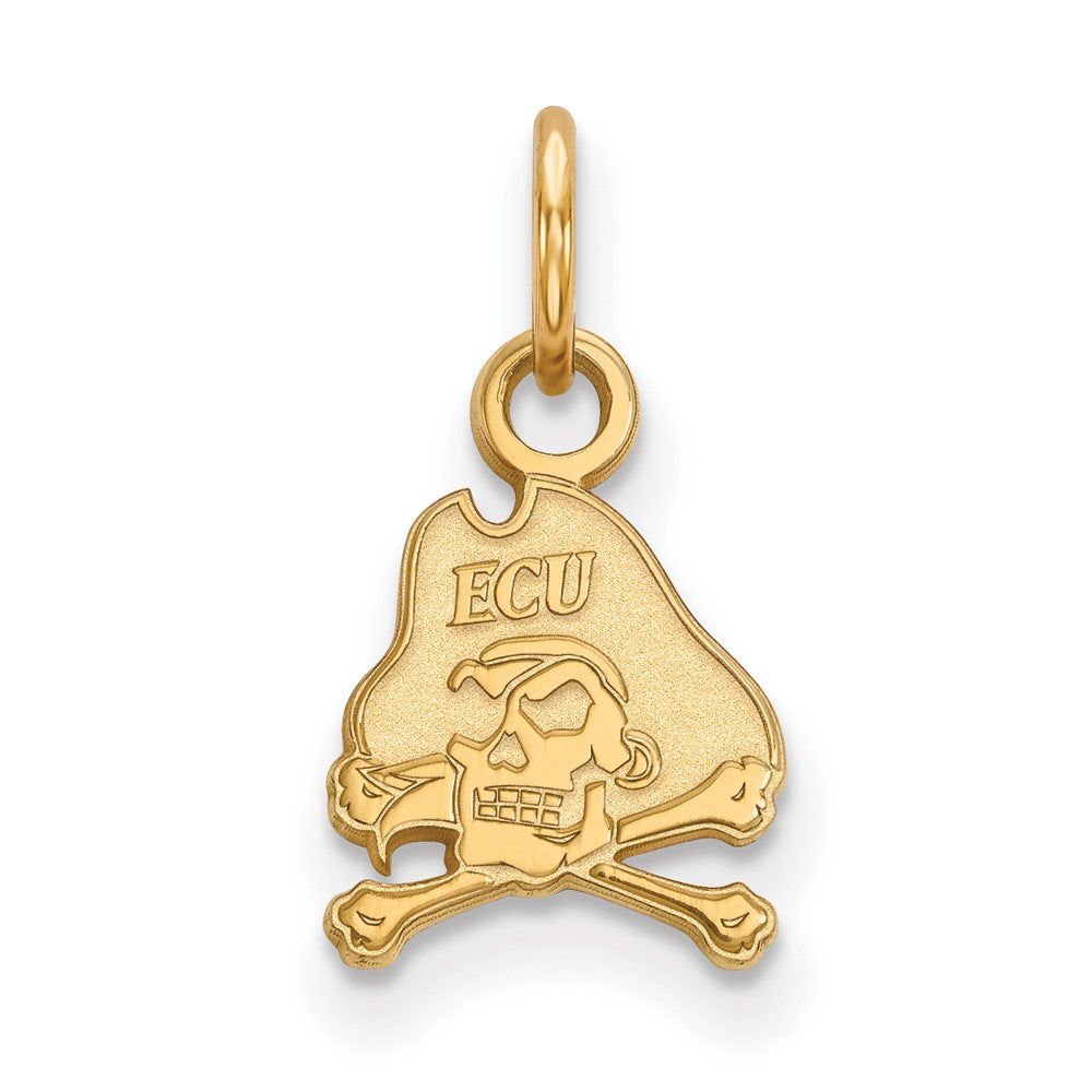 14K Yellow Gold Logoart East Carolina University Pirate Extra Small Pendant