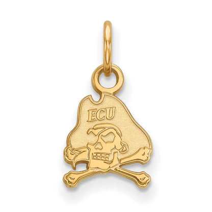 14K Yellow Gold Logoart East Carolina University Pirate Extra Small Pendant