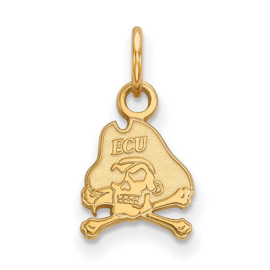 Gold Plated Sterling Silver Logoart East Carolina University Pirate Extra Small Pendant