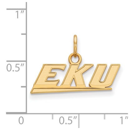 10K Yellow Gold Logoart Eastern Kentucky University E K U Extra Small Pendant