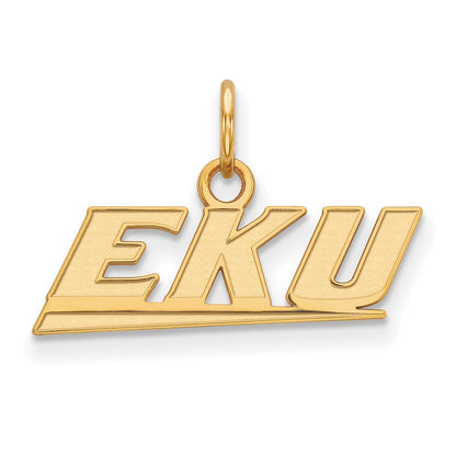 10K Yellow Gold Logoart Eastern Kentucky University E K U Extra Small Pendant