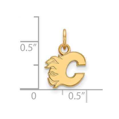 10K Yellow Gold Nhl Logoart Calgary Flames Letter C Extra Small Pendant