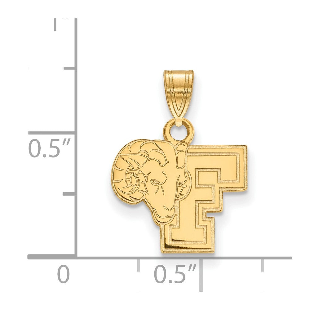 10K Yellow Gold Logoart Fordham University Ram Small Pendant
