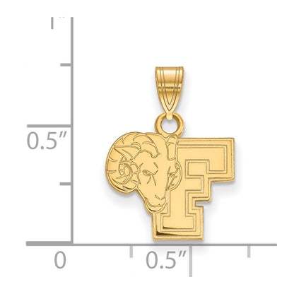 10K Yellow Gold Logoart Fordham University Ram Small Pendant