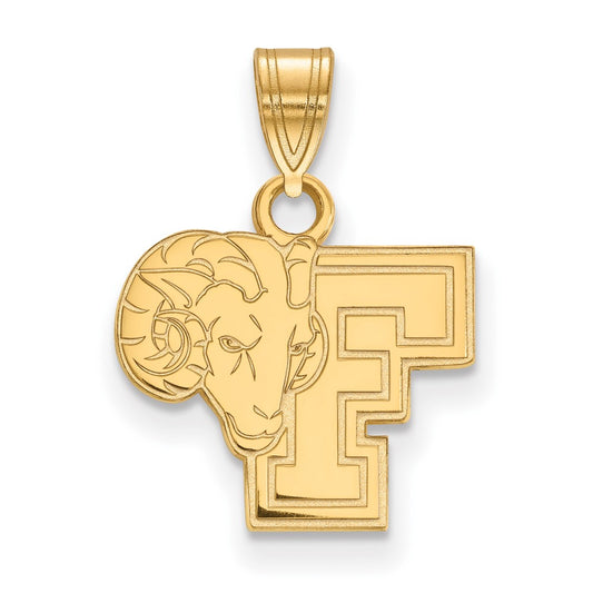 Gold Plated Sterling Silver Logoart Fordham University Ram Small Pendant