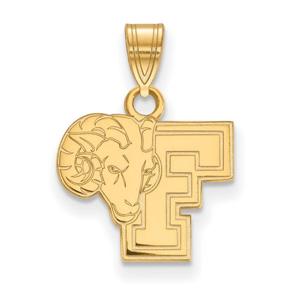 10K Yellow Gold Logoart Fordham University Ram Small Pendant