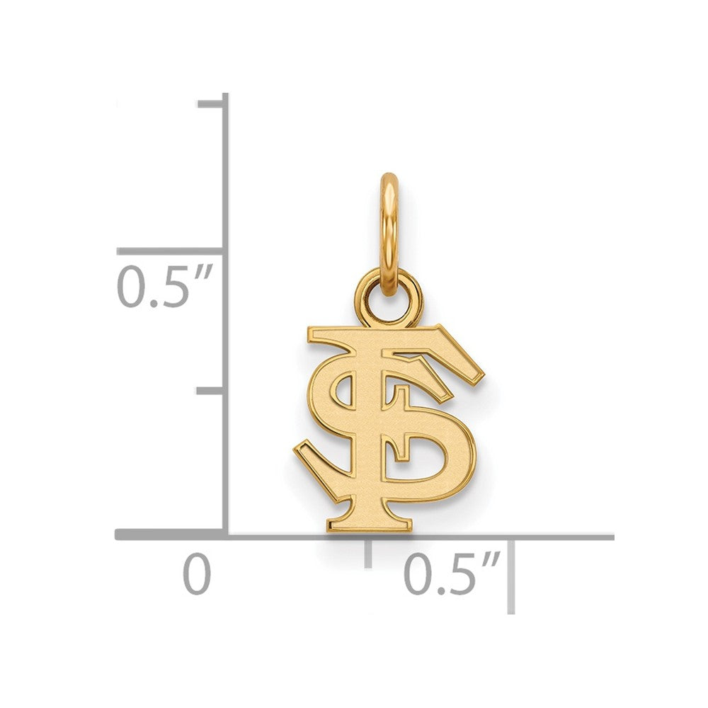 10K Yellow Gold Logoart Florida State University F S Extra Small Pendant