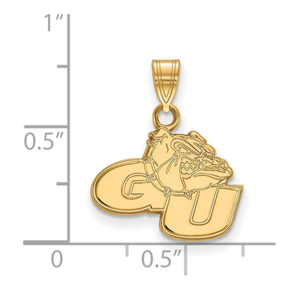 10K Yellow Gold Logoart Gonzaga University G U Bulldog Small Pendant